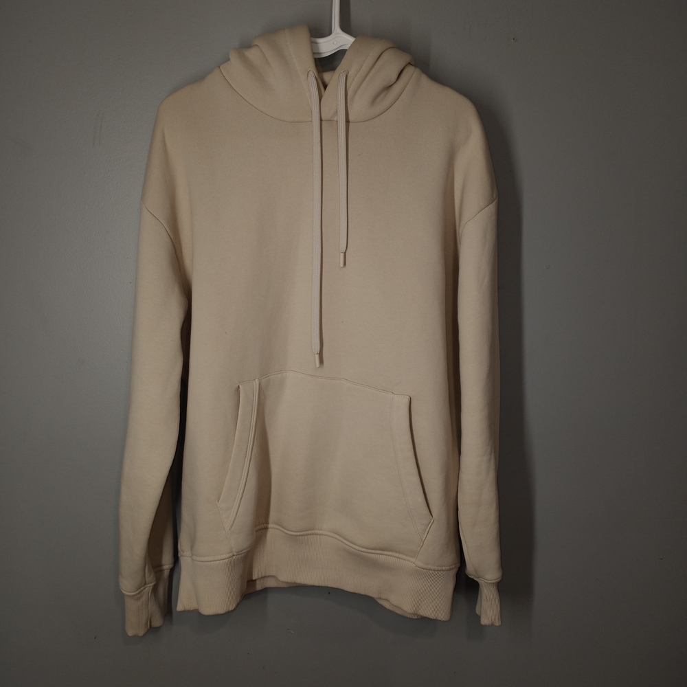 Zara Men's Pullover Ivory Cream Large Hoodie